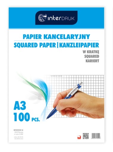 Kancelársky papier s mriežkou A3/100