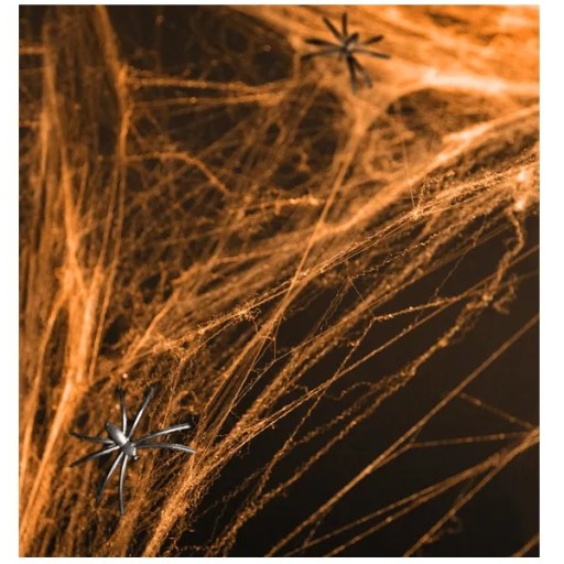 HALLOWEEN SPIDER WEB pomaranč 2 PAVÚKY 60g