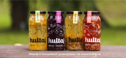 Ovocný kompót malina jablko rakytník s kúskami ovocia 283ml Hultaj