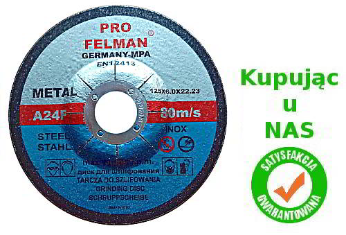 Kotúčové kotúče na brúsenie ocele, kovu, FELMAN PRO 125x6