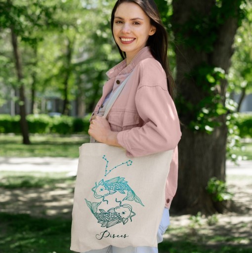 Bavlnená NÁKUPNÁ TAŠKA so ZNAMENÍM ZODIAC ako DARČEK EKO ako DARČEK
