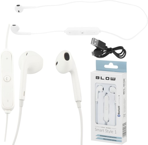 BEZDRÔTOVÉ ŠPORTOVÉ SLÚCHADLÁ BLUETOOTH USB MIKROFÓN BIELY
