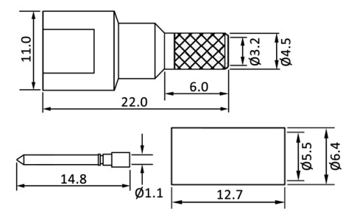 Konektor FME 50 Ohm nalisovaný na kábel RG-58