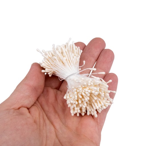 Kvetinové tyčinky 2mm krémové matné 6cm 400 ks