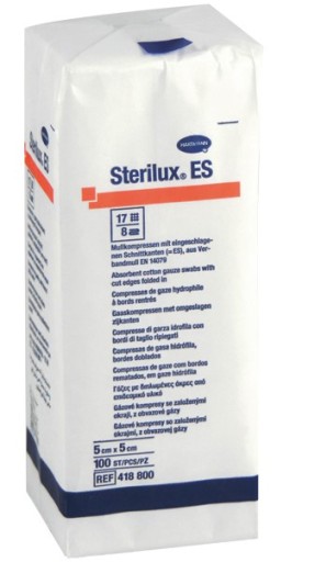 HARTMANN Sterilux ES 5x5cm 100 ks. 17n 8w nonjal.