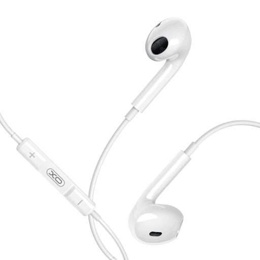 XO klasické káblové slúchadlá do uší EP74 USB-C, biele, odolné