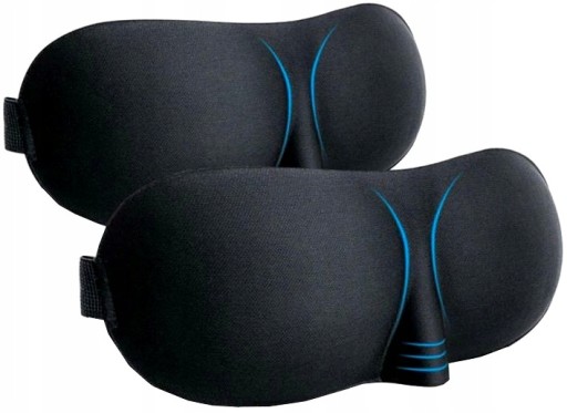3D spánková jemná čierna maska so zaviazanými očami