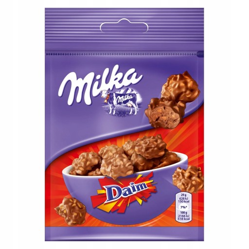 Milka Daim čokoládové vločky s karamelovou mliečnou čokoládou 145g