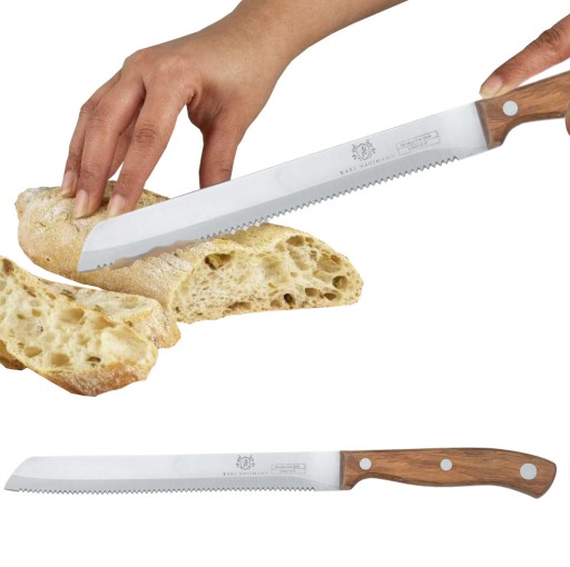 KUCHYŇSKÝ NÔŽ 20CM NA KRÁJANIE CHLEBA CHLIEB JEDLO KLASIKA S BRADOU