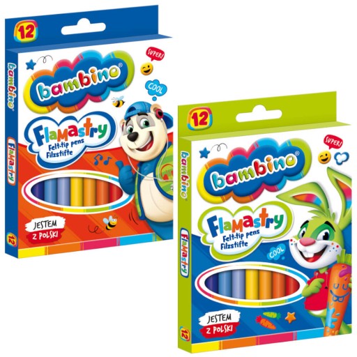 Školské fixky, fixky, 12-farebné BAMBINO fixky