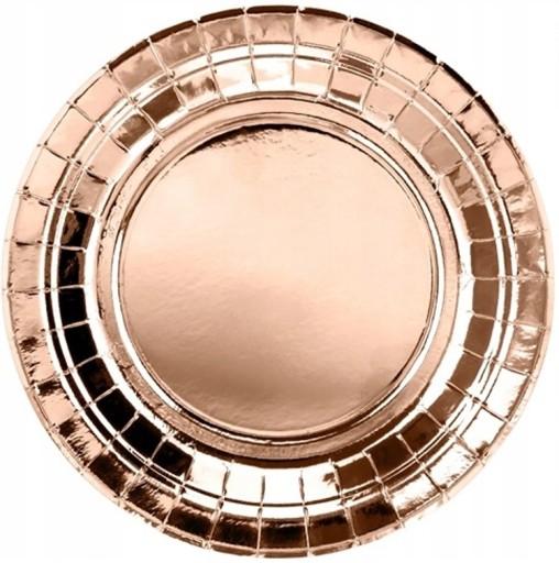 ROSE GOLD papierové taniere metalické ružové zlato svadobné narodeniny 6 ks