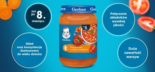 Gerber Paradajková polievka s ryžou moriak 8 mesiacov 190g