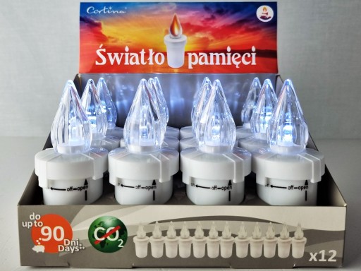 LED VLOŽKY NA SVIEČKY ELEKTRICKÁ VLOŽKA S BATÉRIOU+ 2xR6 BIELA