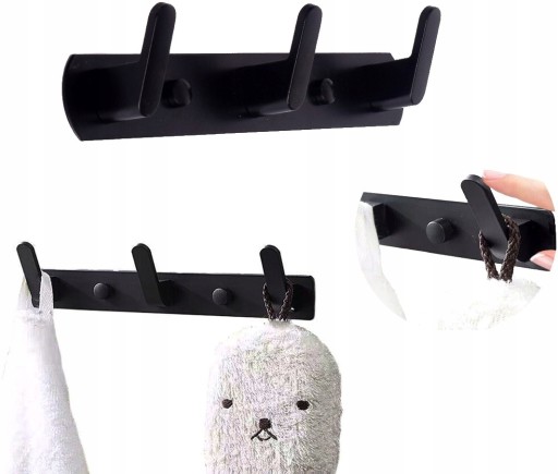 KÚPEĽŇOVÝ HÁK NA UTERÁKY VEŠIAK LOFT HANDLE čierny panel háčiky