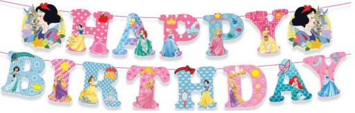 NARODENINOVÝ BANNER GARLANDA DISNEY PRINCESS HAPPY BIRTHDAY 230cm