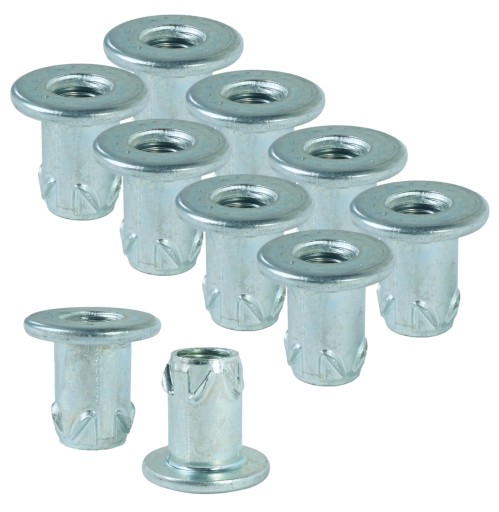 10x zásuvka M8 x 16mm s golierom, tepaná nábytková vložka do dreva, nožičky