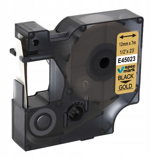 Páska pre DYMO D1 45023 12mm/7m GOLD BLACK PRINT S0720630