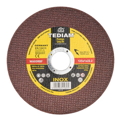 INOX KOVOVÉ KOTÚČE REZNÉ 125x1 PREMIUM 5 ks