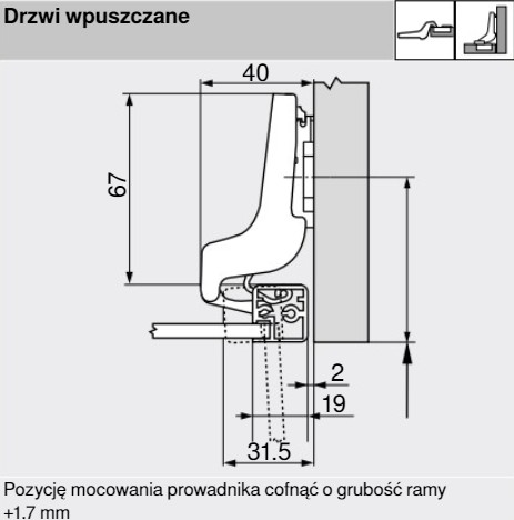 KLIPOVÝ PÁN BLUM 71T970A PRE VNÚTORNÝ RÁM