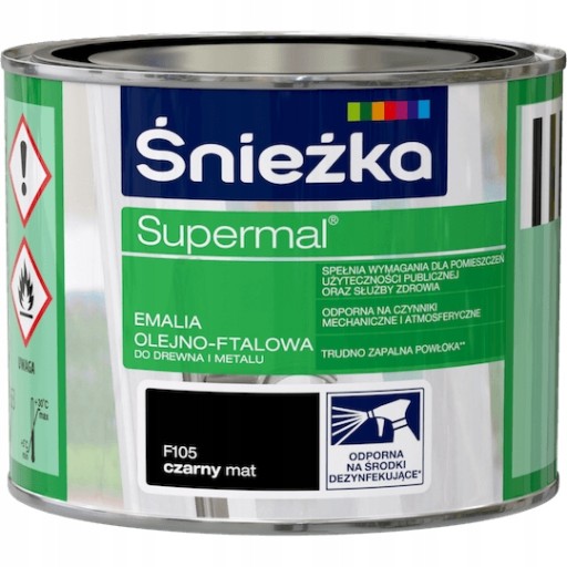ŚNIEŻKA SUPERMAL OIL-FTAAL MATTE BLACK 0,2L