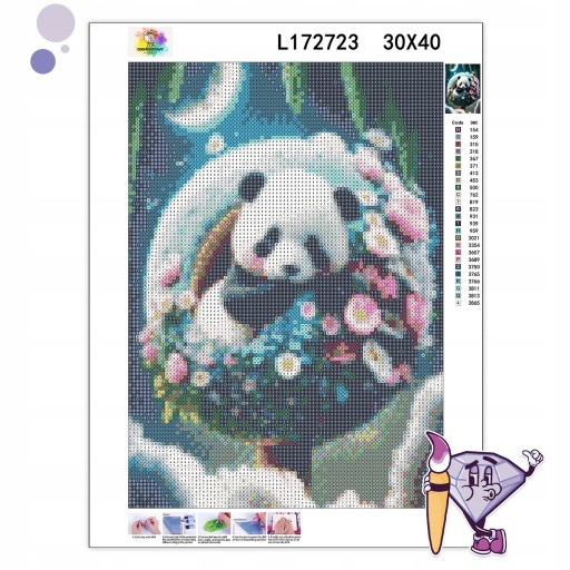 DIAMANTOVÁ VÝŠIVKA Diamantová maľba Diamantová mozaika pre deti Súprava Panda