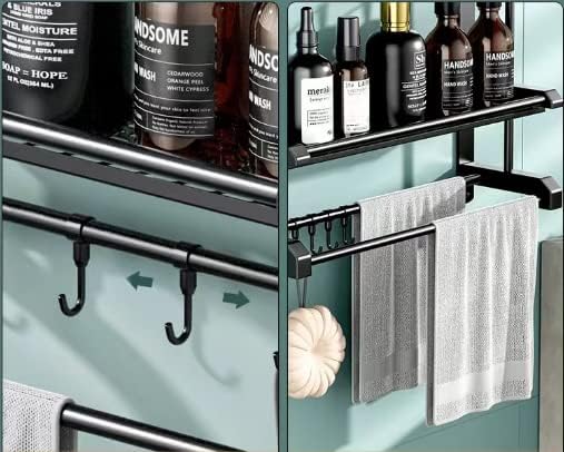 ZÁVESNÁ KÚPEĽŇOVÁ POLICA LOFT BEZ VŔTANIA 60CM 3 ÚROVNE HÁKY K RÚČIACH