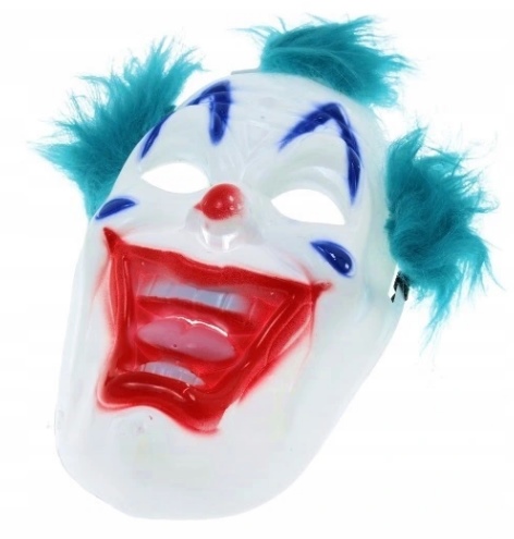 KLAUNOVÁ MASKA klaun JOKER modrý HALLOWEEN BAD