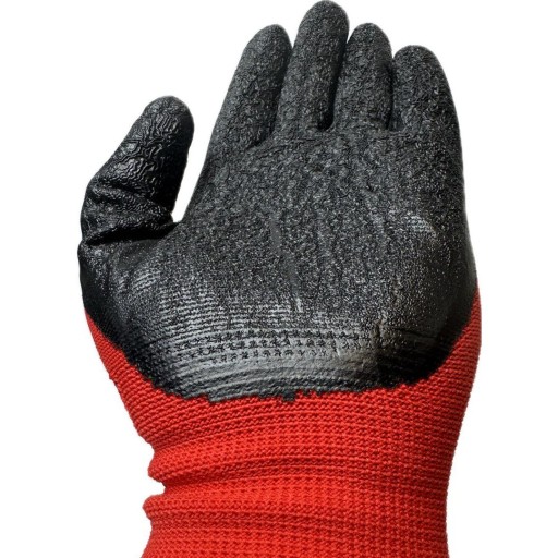 STALCO, polyester 7, červené, pracovné rukavice BOZP do záhrady a garáže