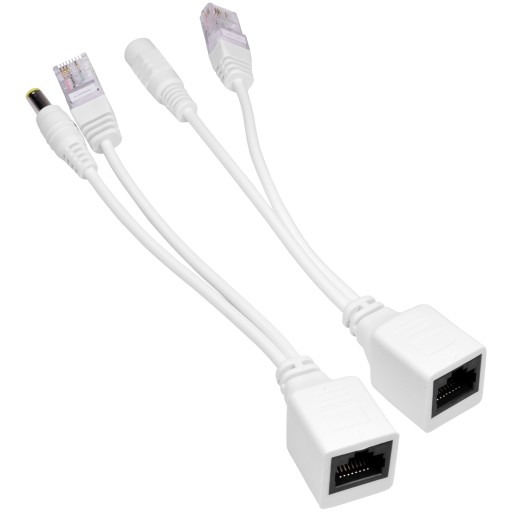 PoE ADAPTÉR PRE NAPÁJANIE IP KAMIER PO SKRUTENOM KÁBLI RJ45 ETHERNET DC 2,1/5,5 mm