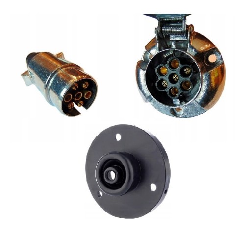 Zásuvka + zástrčka + podložka 12V - 7 PIN elektrický konektor