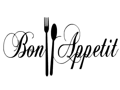 Malá čierna nálepka na stenu do kuchyne jedáleň BON APPETIT