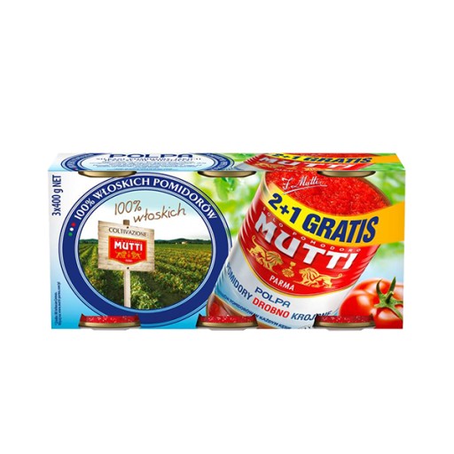 MUTTI POLPA nadrobno nakrájané paradajky 2+1 400g