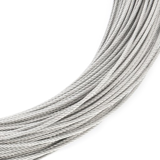 Oceľové lano, NEREZOVÝ INOX, kyselinovzdorné, 7x7, 1 mm - 1 m