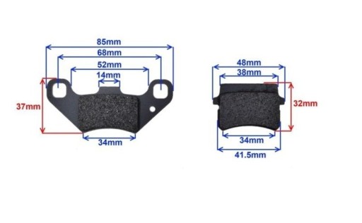 BRZDOVÉ DESTIČKY PÁR 125 QUAD ATV
