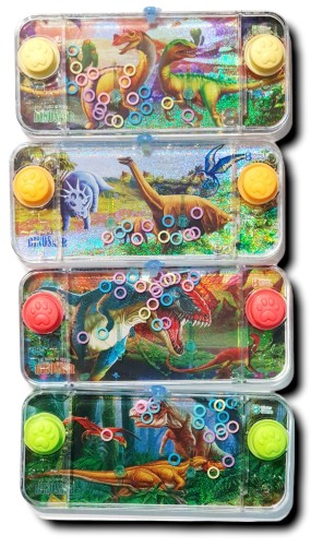 VODNÁ RUČNÁ HRA palice kruhy RETRO arkádová hra DINOSAURS