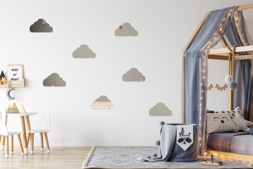 Akrylátové dekoračné ZRKADLO s plexi obláčikom 25x15
