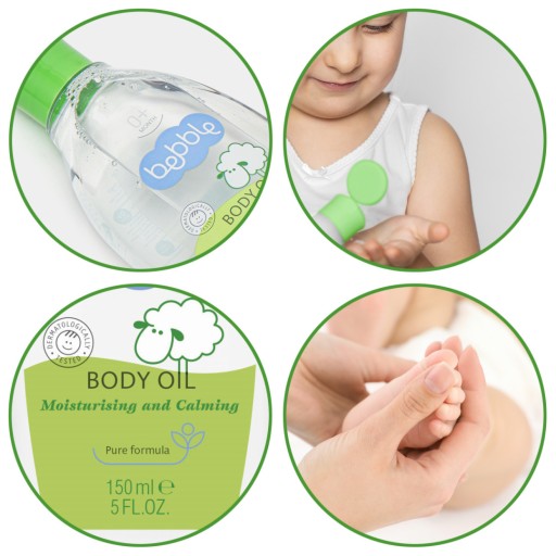 BEBBLE hydratačný TELOVÝ OLEJ pre bábätká na masáž 150 ml