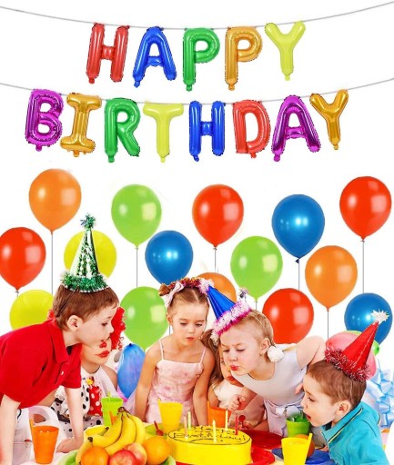 BANNER GIRLAND BANNER POKYN VŠETKO VŠETKO farebná NARODENINOVÁ FOTOSTENA