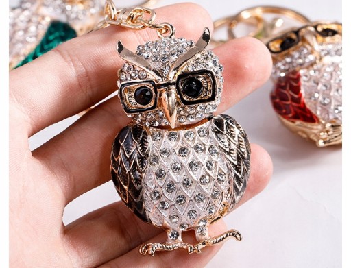 KEYRING Owl Keychain Owl Rhinestones
