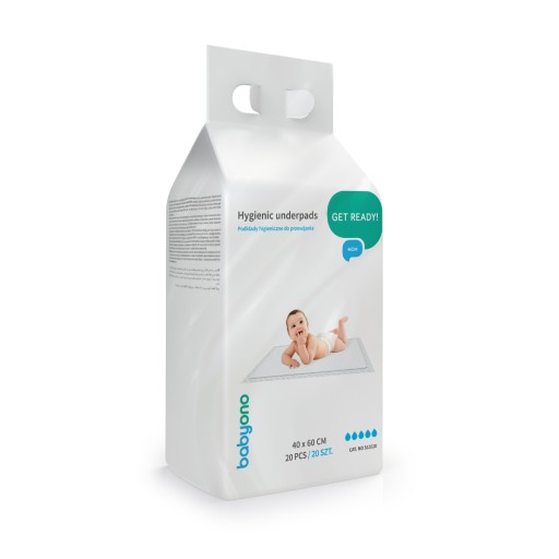 BABYONO HYGIENICKÉ JEDNORÁZOVÉ PREBAĽOVACIE PODLOŽKY 40x60 20 ks 513/20