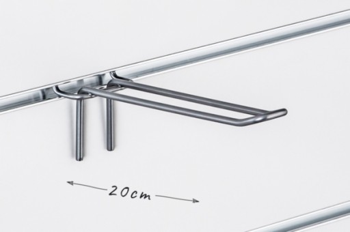 Lamelový dvojitý háčik, strieborný drôt, 25 cm