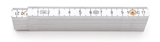 Zvinovací meter, skladacie plastové pravítko, 1 m