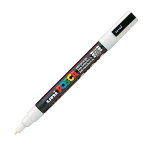 Popisovač UNI POSCA PC-3M biely (1)