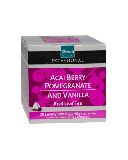 DILMAH EXCEPTIONAL Acai Granátové jablko Vanilkový čaj 20 pyramíd