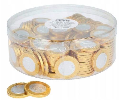 Čokoládové mince zlaté peniaze 8 ks 1 EURO vrecúško peňazí