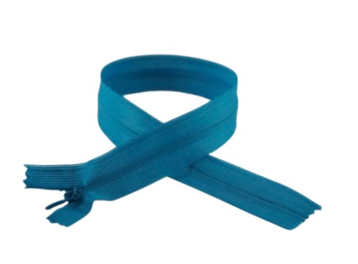 Zips, SAMOSTATNÝ Zips, KRYTÁ ČIPKA, 40cm, TYRKYSOVÁ