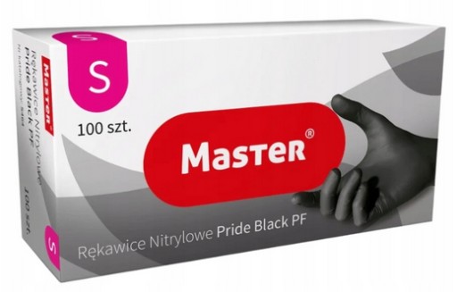 MASTER NITRILE GLOVES ČIERNA BEZ PÚDROVÉ S MALÉ 100 KS