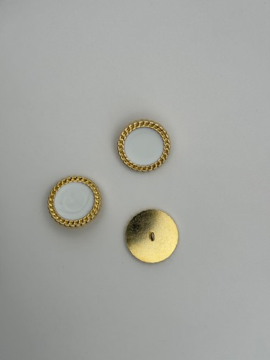 Okrúhly kovový gombík, zlato-biely, stred 27mm