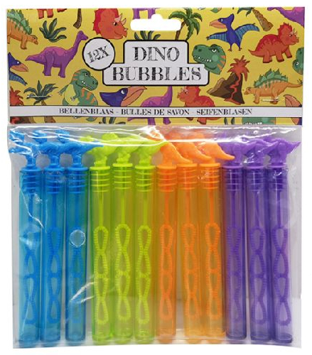 DINOSAURS Soap Bubbles mini tube 12 ks/sada - Nádoby s tekutinou 4 ml
