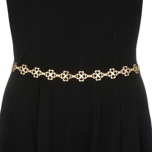 OZDOBNÝ OPASOK, ELEGANTNÁ ZLATÁ KOVOVÁ REŤAZKA